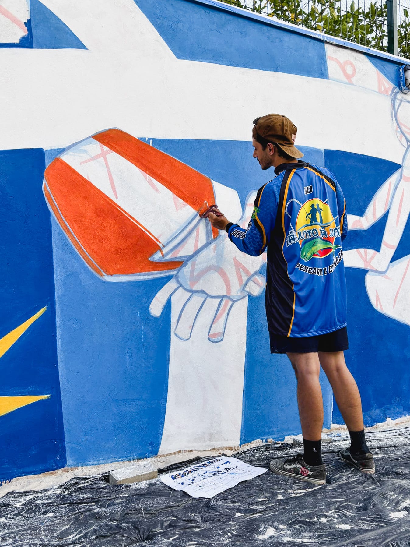 Painting the mural