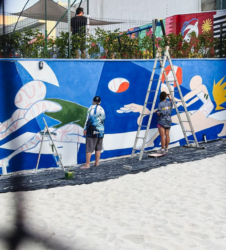 Painting the mural