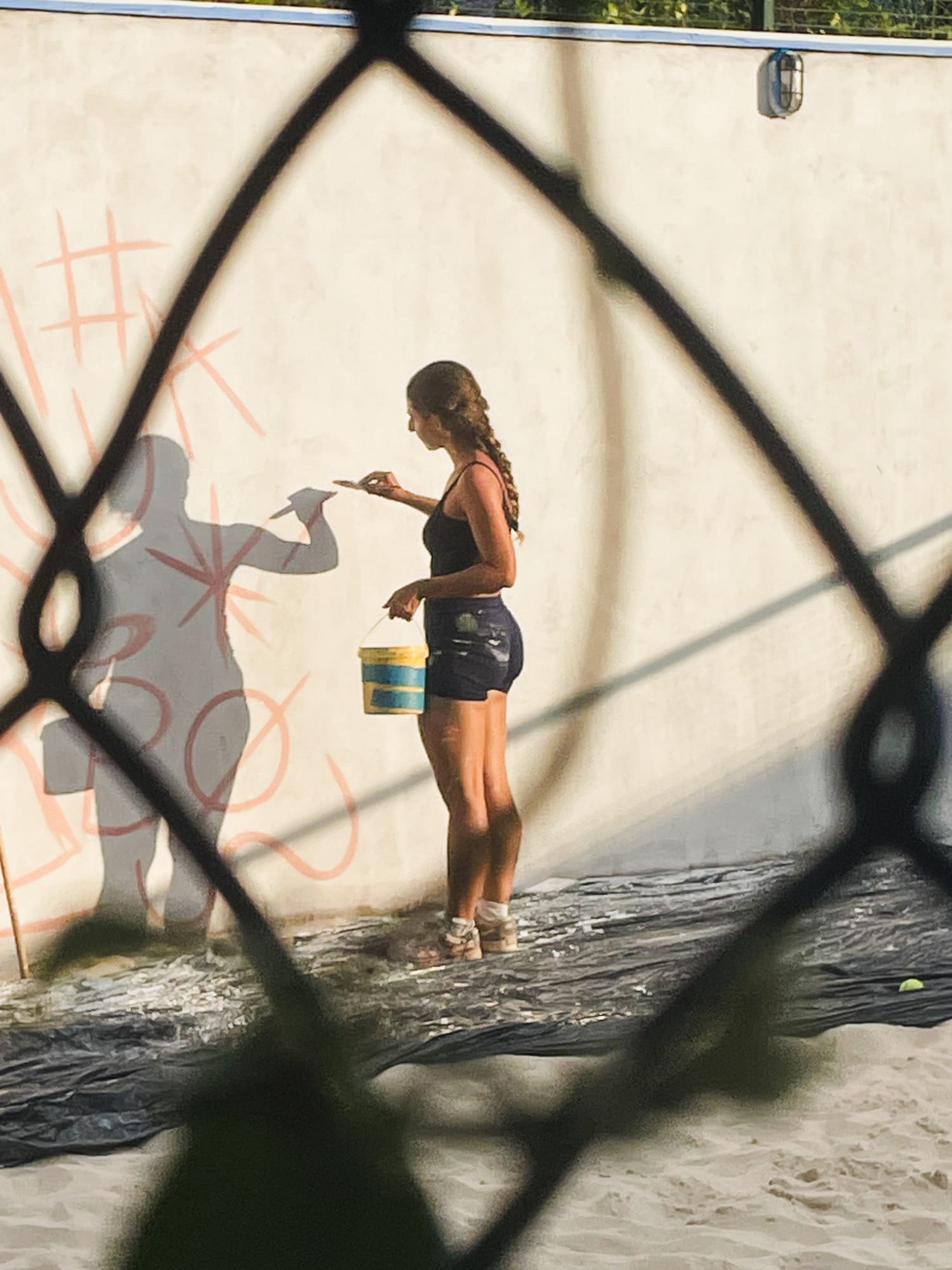 Painting the mural